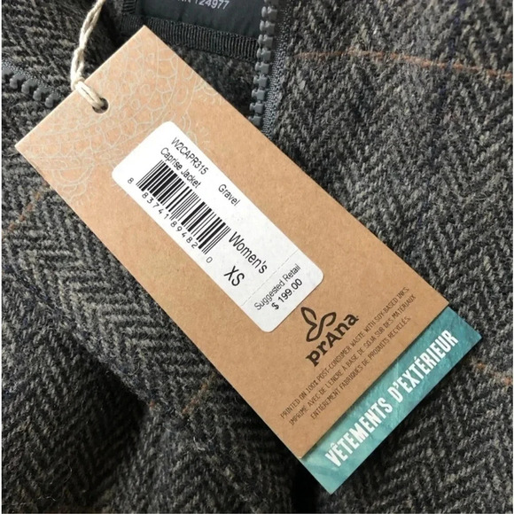 New prAna Wool Coat Gravel chevron Caprise
Convertible jacket insulated plaid - Picture 4 of 8